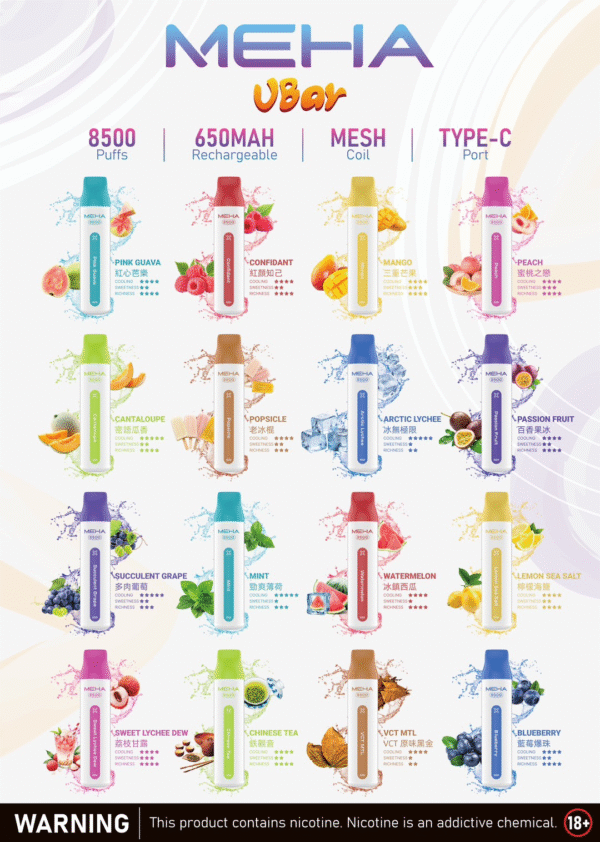 MEHA魅嗨拋棄式/8500口可充電【滿10送一】